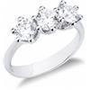 Gioielli di Valenza Anello con diamanti trilogy in oro bianco 750