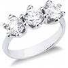 Gioielli di Valenza Anello trilogy con 3 diamanti in oro bianco 750