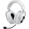 Logitech G PRO X2 Lightspeed Cuffie Gaming Wireless, Microfono a Braccio Rimovibile, Driver Grafene 50 mm, DTSHeadphone X2.0, Surround7.1, Bluetooth/USB/3.5 Aux, Bianco