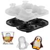 Semazz Stampi per Ghiaccio Pinguino,Silicone Vassoio per Cubetti di Ghiaccio Piccolo Pinguino Stampo per Cubetti 4 Griglie 3D novità Stampi per Cubetti di Ghiaccio per Scotch Cocktail Bicchieri di Liquore