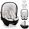 Lionelo Seggiolino Auto Ovetto Neonato MOXIE i-Size, Gruppo 0+ (40-87cm), Installazione ISOFIX, Ultraleggero,Tessuto Naturale in Bambù, Poggiatesta Ergonomico Memory Foam, Protezione Laterale Avanzata