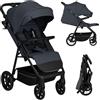 LIONELO Passeggino Leggero e Compatto IVA per Bambini da 6 mesi a 4 anni /22kg Ruote girevoli a 360°, Sospensione, Schienale Maniglione e Poggiapiedi regolabili Capottina XXL UPF50+ Tessuto premium