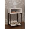 ETNIC ART Comodino design moderno minimalista, tavolino da salotto 3 ripiani, scaffale da terra legno e metallo alta qualità comodino camera da letto tavolino da salotto moderno (BIANCO)
