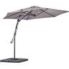 BAKAJI Ombrellone da Giardino Decentrato 3 x 3 Mt Palo in Metallo Chiusura a Leva Base a Croce Sistema Air Vent Arredamento Esterno Gazebo Piscina Giardino Terrazzo Ambienti Esterni (Grigio)