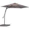 BAKAJI Ombrellone da Giardino Decentrato 3 x 3 Mt Palo in Metallo Chiusura a Leva Base a Croce Sistema Air Vent Arredamento Esterno Gazebo Piscina Giardino Terrazzo Ambienti Esterni (Tortora)