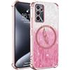 XINYEXIN Cover Glitter per Oppo A16 / Oppo A16s / Oppo A54s, Custodia Antiurto TPU Trasparente Ultra Sottile Bling Brilla Slim Case Bumper - Rosa