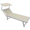 VivaGarden Lettino da Giardino Madagascar in Alluminio cm 183/189x61x38 h Colore Beige - BC807926-BEIG
