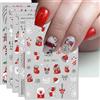 KALEFUL Adesivi Unghie Natale, 9 Fogli Autoadesivi Nail Art Stickers Unghie Decorazioni