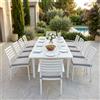 MIlani Home DEXTER - set tavolo in alluminio cm 200/300 x 100 x 74 h con 8 sedie e 2 poltrone Dexter