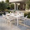 MIlani Home DEXTER - set tavolo in alluminio cm 200/300 x 100 x 74 h con 6 poltrone Dexter