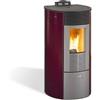 King Stufa a Pellet Ventilata King Round 12 8.7kW 200m3 Bordeaux - 94352