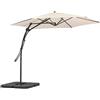 BAKAJI Ombrellone da Giardino Decentrato 3 x 3 Mt Palo in Metallo Chiusura a Leva Base a Croce Sistema Air Vent Arredamento Esterno Gazebo Piscina Giardino Terrazzo Ambienti Esterni (Ecru)