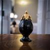 Ceramiche Sofia Stand Uovo Decorativo in Ceramica di Caltagirone — Black & Gold con Oro Zecchino - 18 cm / Black Line and Gold