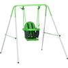 DecHome Altalena per Bambini 6-36 Mesi da Giardino e Salotto in Acciaio e PE con Seggiolino e Bretelle di Sicurezza 122x146x122 cm Verde