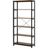 DecHome Libreria in Stile Industriale Vintage con 6 Mensole in Legno e Metallo Nero - 836D75