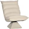 DecHome Poltrona Design Moderno in Tessuto Girevole a 360° e Reclinabile a 3 Livelli 62x62x95cm colore Beige - 430V00