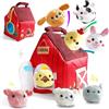 Cokomono Giochi Bambini 1 Anno 2 Anni, Casa Morbida Animali da Fattoria con Fienile, Sonaglio, Specchio, Giochi Montessori Sensoriale Educativo per Bambini 6-9 mesi, Regalo Perfetto per Neonati