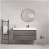 MedaHome Mobile bagno sospeso 120 cm Grey Lavabo a Destra in Resina Specchio Tondo - Fiji Wood