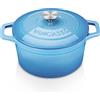 vancasso - Casseruola in ghisa, pentola per il pane, 4 L, diametro di 24 cm, smaltata, con coperchio, per fornelli a gas/in vetroceramica, piano cottura a induzione/forno, rotonda, colore blu