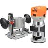 VEVOR Kit Fresatrice per Legno con Cavo 800 W Base Doppia 6 Velocità Regolabile Velocità tra 10000-30000 giri / min, Fresatrice Elettrica da Banco per Legno Base Fissa Base a Immersione per Fai-da-te