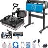 VEVOR Pressa di Calore, 220V CA Macchina da Taglio per Vinile da 86,4 cm con Software Signmaster, 38 x 30 cm Pressa a Caldo 5 in 1 con Controller LED Digitale, Plotter da Taglio Professionale