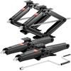 VEVOR 4 Pezzi RV Cric a Forbice, con Manovella, Base, Livella a Bolla d'Aria, Stabilizzatore Livellamento 103-595 mm, Cric Stabilizzatore per Sollevamento Altezza Carico max. 2948 kg