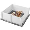 VEVOR Cassetta per Parto di Cani da 1220 x 1220 x 460 mm Recinto per Cuccioli al Chiuso con Porta Regolabile in Altezza e Tappetino Lavabile per Pipì, per Cani di Grossa Taglia, Bianco Latte