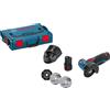 Bosch Professional Smerigliatrice Angolare GWS 12 V 76 System (2 x 3.0 Ah, Batteria 12 V, bohrungs Ø 10 mm, in L-Boxx)