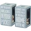Primitives by Kathy Beach House Decor Porta Conchiglie, Legno Vetro, Pezzo di Spiaggia con Me, 4.25 x 7.25 x 4.25-Inches
