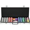 DecHome Set Poker 9-10 Giocatori 500 Fiches,2 Mazzi di Carte e Dadi A2871SRAO96