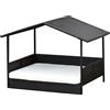 PawHut Casa per Cani in Rattan con Cuscino, Letto per Cani a Forma di Casa, Cuccia per Cani da Esterno, Telaio in Acciaio, Plastica, Marrone Caffè, 69 x 98 x 70 cm