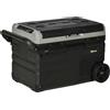 Outsunny Box Frigo Auto 40L con Illuminazione a LED Compressore Frigorifero da Auto con Manici Ruote Trasporto Barca Camper Viaggi 12/24V DC e 110-240V AC Nero+Grigio