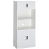 HOMCOM Mobile da Cucina Credenza Buffet Stile Country, 2 Armadi, 2 Ripiani, 70 cm x 40 cm x 170 cm Bianco + Nero