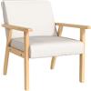 HOMCOM Poltrona d'Arredo in Stile Scandinavo in Legno di Pino con 2 Cuscini, 64x70x72 cm, Grigio e color Legno