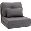 HOMCOM Divano da Pavimento Materasso Pieghevole, Design 2-in-1, Cuscino Rimovibile, 60 x 80 x 56 cm, Grigio Scuro