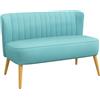 HOMCOM Divano design retrò a due posti, gambe in legno, 117 cm x 56,5 cm x 77 cm, Verde