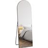 HOMCOM Specchio a figura intera, senza cornice, autoportante/montabile a parete, supporto in metallo, 50x150 cm, Nero