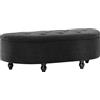 HOMCOM Pouf con spazio di archiviazione, Sitztruhe, imbottito, chiusura soft-close, effetto velluto, 120 x 46 x 42 cm, Grigio scuro