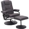 HOMCOM Poltrona Massaggiante Relax, inclusi Poggiapiedi, 10 Punti di Vibrazione, 1 Telecomando; 77 cm x 84 cm x 95 cm, Marrone