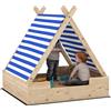 AIYAPLAY Sabbiera per bambini, Sandkasten con tetto a tenda resistente alle intemperie, per 3 bambini di età 3-6 anni, 120 x 120 x 126,5 cm