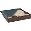 Outsunny Sandkasten con Copertura & Base, Design Modulare, 4 Posti a Sedere, 1,23L x 1,23P m, Marrone