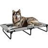 PawHut Letto per Cani Grandi Pieghevole con Tessuto a Rete da Interno ed Esterno, 107x61x20 cm, Grigio Chiaro | Aosom Italy
