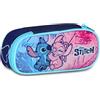 Seven Portapenne Lilo & Stitch Scuola Round Plus, Celeste e Rosa, Astuccio Ovale Con Elastici e Tasca Per Penne, Matite e Accessor, Scuola Elementare e Media, Bambina e Ragazza