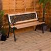 Home Discount Garden Vida Panchina da Giardino, Rose Style Design Outdoor Furniture Seating Doghe in Legno Gambe in Ghisa Parco Patio a 3 Posti