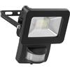 goobay 53877 - Faretto LED con sensore di movimento, 10 W, luce bianca neutra, 4000 K, 850 lumen, angolo di irradiazione 100 gradi, grado di protezione IP65, colore: Nero