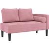 vidaXL Chaise Lounge con Cuscini Rosa in Velluto, Divano Letto, Divano Imbottito, Seduta da Soggiorno, dormeuse, Seduta da Salotto, Divano 2 posti