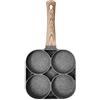 Stronrive Padella per 4 uova, per uova al tegamino, pancake, uova al tegamino, pancake, cottura a induzione, rivestimento antiaderente