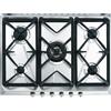 Smeg Piano cottura a gas 70 cm 5 fornelli inox con bruciatore wok centrale SRV576GH5