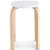 Ejoyous Sgabello Rotondo, in Legno Curvato, Sedia con Piedini Antiscivolo, Sgabello Impilabile Moderna e Robusta per Camera da Letto Soggiorno Cucina Bagno 45.5 * 30cm