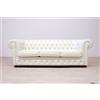 VAMA Divani Divano Chesterfield 3 posti bianco caldo